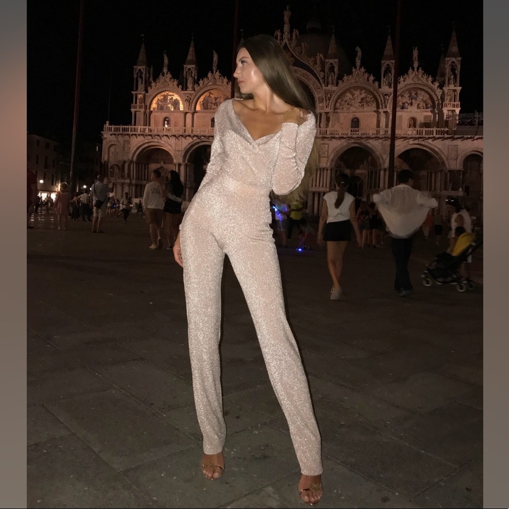 Studio 54 Gold Sparkly Jumpsuit